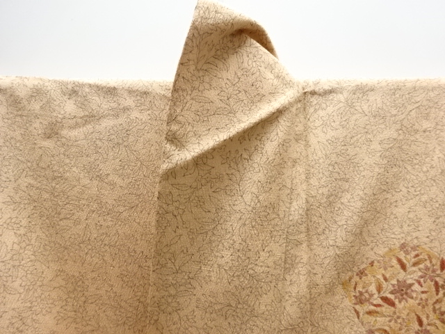  石畳に唐花模様一つ紋単衣訪問着